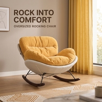Fauteuil à bascule moderne surdimensionné en tissu - Chaise longue confortable d'origine chinoise, modèle BS1949, pour salon, maison, hôtel