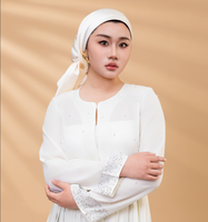 Foulard Hijab Carré en Soie Satinée Élégant de Qualité Supérieure, Écharpes Traditionnelles, Châles, Jilbab Confortables, Vente en Gros Personnalisée