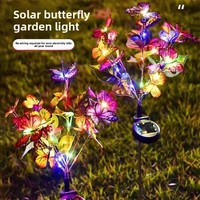 Lampes solaires papillon réalistes pour jardin, lampes LED décoratives en forme de fleur pour patio, allée, décoration de cimetière