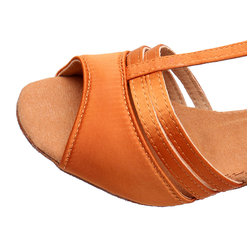 Chaussures De Danse Latine Femme Talons Bas 3.5 Cm – Salsa, ChaCha, Rumba – Débutante Marron 29