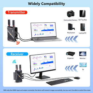 Trasmettitore e Ricevitore Video <span class=keywords><strong>KVM</strong></span> HDMI Wireless Utilizza Mouse e Tastiera per il Controllo Remoto Risoluzione Full HD per Riunioni in Ufficio - Product Image 2