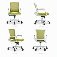 Chaise de bureau ergonomique en maille réglable pour poste de travail informatique, pivotante avec soutien lombaire et accoudoirs