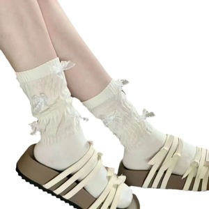 Ballet <b>Girl</b> Knee <b>Socks</b> White Solid Color Cotton Breathable Sweat Absorbing Women Youth Lolita Style - Product Image 4