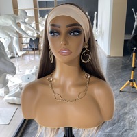 Maniquí de Cabeza de Mujer Modelo Europeo-Americano con Doble Hombro para Exhibición de Pelucas y Pendientes, Material PVC