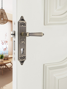 Custom <strong>French</strong> Door Security Exterior Interior Antique Bronze Lever Aluminum Door Handle on Plate Luxury Modern With Privacy <strong>Lock</strong> - Product Image 1