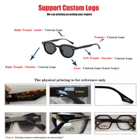 Rétro Rivet Tortoise Shell Lunettes De Soleil Rondes Femme Homme 2025 Marque Design Rétro Jaune Bleu Lentille Petites Lunettes De Soleil Logo Personnalisé.