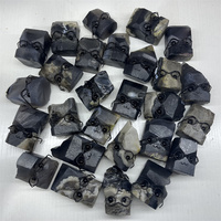 Vente en gros d'agate de volcan hérisson sculptant-animal en cristal vert réactif aux UV avec lunettes, cadeau de collection unique de style Groot