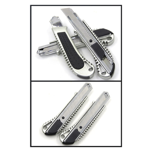 XINGLI herramientas <span class=keywords><strong>de</strong></span> corte manual <span class=keywords><strong>de</strong></span> alta calidad aleación <span class=keywords><strong>de</strong></span> aluminio retráctil 18mm cuchillo <span class=keywords><strong>de</strong></span> corte antideslizante con hoja SK5 a presión - Product Image 2
