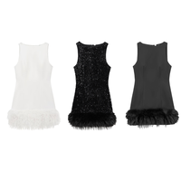 Robe mini trapèze décontractée vintage en 100 % polyester tissé respirant à col rond, coupe naturelle, disponible en 3 coloris pour l'été