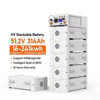 Sistem Baterai LiFePO4 ESS HV Stackable GRB51.2-314Ah 16-241kWh Smart BMS CAN RS485 Mendukung Hingga 16 Paralel, Penyimpanan Tenaga Surya