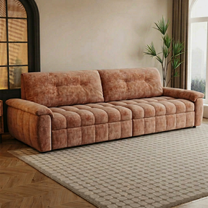 Sofá Cama Convertible Multifuncional, Minimalista, en Forma de L, Reclinable, con Espuma Viscoelástica, Resistente al Desgaste, en Chenilla con Diseño de Flor de Hielo - Product Image 1
