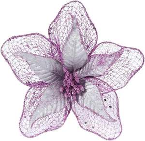 Paillettes Fleurs De Noël Joyeux Noël Fleurs Décoratives Fleurs Pailletées Artificielles pour Ornements De Noël - Product Image 1