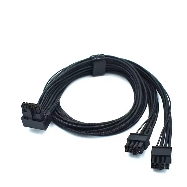 16AWG PSU Dual PCE-8 Pin to 12VHPWR Adapter Modular Braided Pattern cable for Seasonic Modular Power Supply