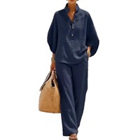 Nouvel Arrivage 2026 – Ensemble Chemise Longue 2 Pièces en Polyester et Spandex Uni pour Femme Urbaine Décontractée – Site Indépendant