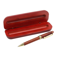 Ensemble de stylos cadeaux en bois de rose de luxe, stylo à bille en bois, emballage en bois naturel, boîte à stylos en bois, logo personnalisé