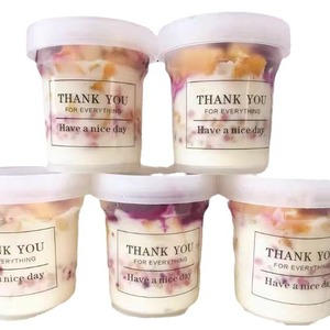 Gobelets en plastique PET de 500 ml moulés par injection PP pour thé <span class=keywords><strong>au</strong></span> lait, crème glacée, herbe de fée grillée, <span class=keywords><strong>yaourt</strong></span>, gâteau - Product Image 5