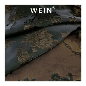 WI-ZP оптовая продажа парчовых тканей Женское платье 100% полиэстер цветочный дизайн жаккардовая ткань
