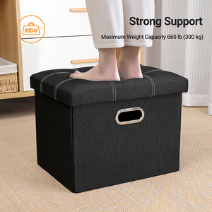 Thoải Mái Màu Đen <span class=keywords><strong>Sofa</strong></span> Có Thể Gập Lại Lưu Trữ Phân Chỗ Để Chân Băng Ghế Dự Bị Hộ Gia Đình Cube Vải Ottoman Với Lưu Trữ Cho Phòng Khách - Product Image 3