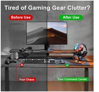 Support de manette en bois massif personnalisé, support pour casque, support de manette de jeu pour bureau, organisateur de manette double