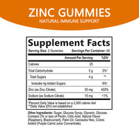 Bonbons gélifiés au zinc extra fort avec des suppléments de santé pour favoriser la cicatrisation des plaies et soutenir le système immunitaire
