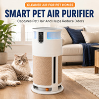 Purificateur d'air intelligent pour animaux domestiques certifié CE FCC RoHS avec contrôle WiFi par application, filtre HEPA H13, 320 mètres cubes par heure