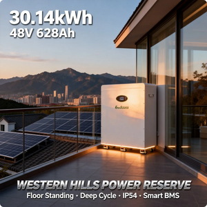Batterie solaire 48V 628Ah 30kWh pour systèmes de panneaux solaires, sur pied avec roues - Product Image 3