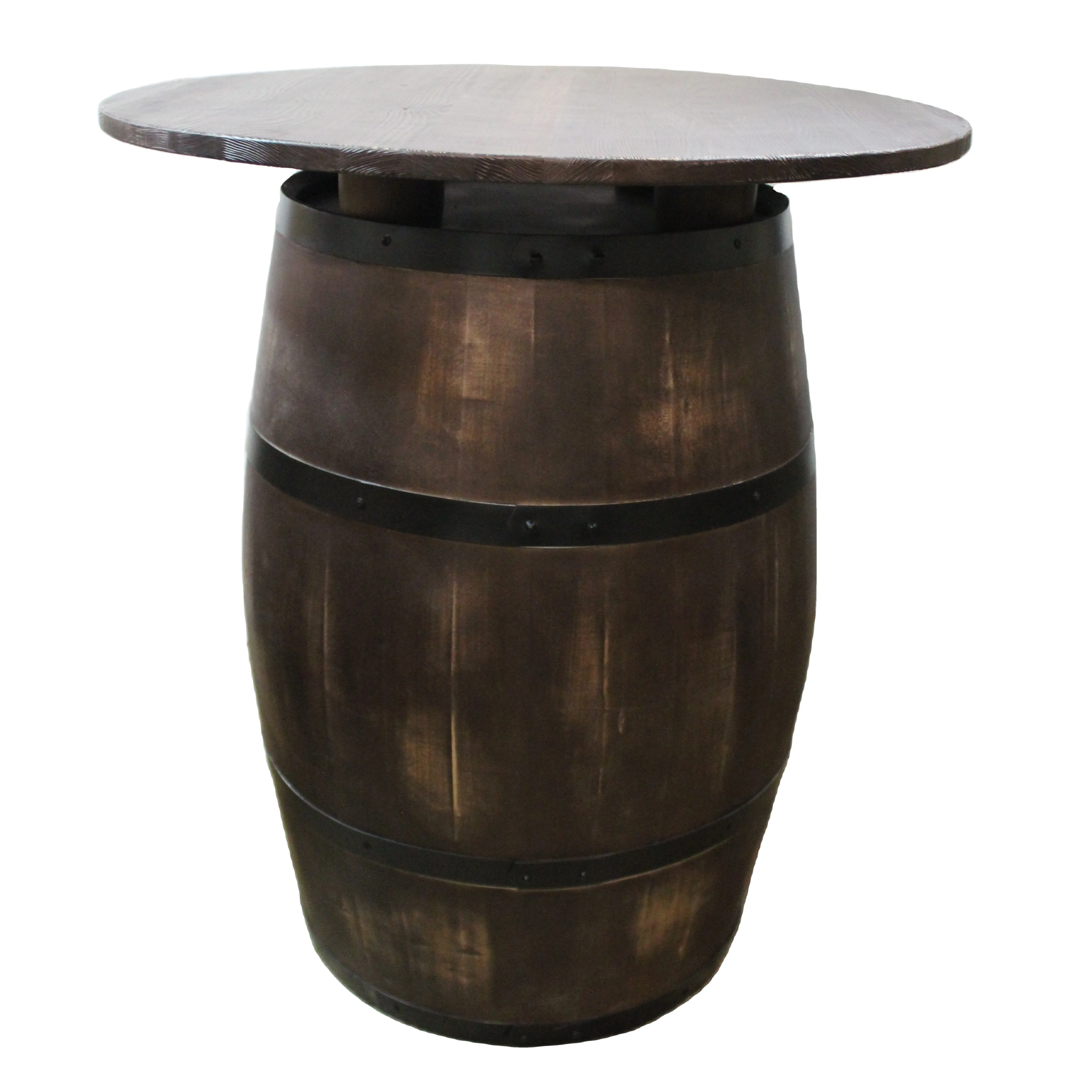 Mesa de barril de madera sólida Natural para decoración de cualquier Interior y Exterior de cafetería, restaurante, Pub