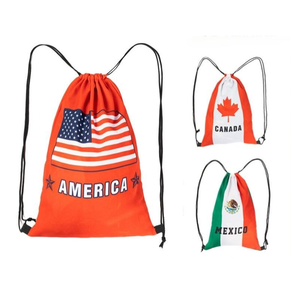 Wholesale Custom National Flag Drawstring Bags Gym Sport Shopping Draw String PackBag