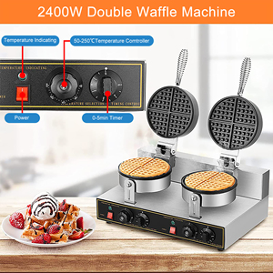 Gaufrier double face antiadhésif en acier inoxydable AIKAI 220V 2400W avec <span class=keywords><strong>moule</strong></span> rond - Product Image 4