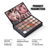URATM Riasan Profesional Tahan Lama Eyeshadow Highlight Blush Eyeliner Lip Gloss Set Buku Riasan All-in-one