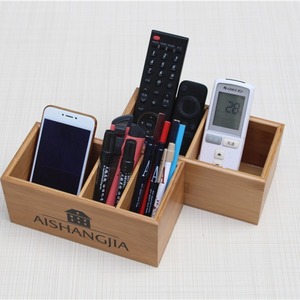 Aishangjia Wooden Storage <b>Box</b> With Compartments For Remote Control And <b>Pens</b> Desktop Organizer 1L Capacity - Product Image 1