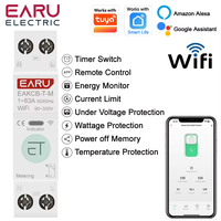 Disjoncteur intelligent WiFi Tuya MCB avec minuterie 1P+N 63A, compteur de puissance énergie kWh, tension, courant, protection, commande vocale à distance