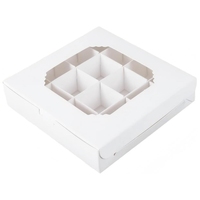 Boîtes cadeaux vides pour chocolats à 16 compartiments avec fenêtre transparente, boîte à bonbons et truffes en papier, emballage pour Mithai indien pour les cadeaux de Diwali