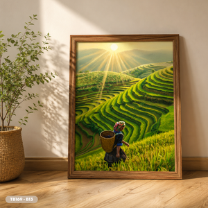 Pintura al Óleo de Arrozales de Vietnam, Arte de Pared en Lienzo Hecho a Mano, Servicio OEM ODM, Modelo TB169-B13 - Product Image 4