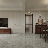 Carreaux de marbre gris brillant résistants à l'usure Kewent 600x600 mm pour la décoration moderne des sols de maison 60x60