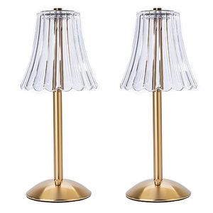 Lampe de table rechargeable avec différentes formes d'abat-jour en acrylique, capacité maximale de la batterie 2500 mAh. - Product Image 1