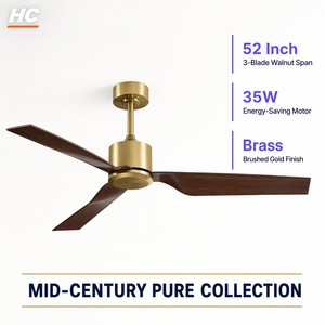 Contemporary 52" <b>Ceiling</b> <b>Fan</b> with <b>Remote</b> - Reversible DC Motor 6-Speed Timer <b>Control</b> 5000CFM Silent Operation - Product Image 3