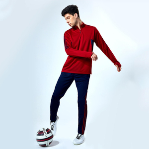 Tuta da Uomo 100% Poliestere Slim Fit con Zip 1/4, <span class=keywords><strong>Maglia</strong></span> a Maniche Lunghe e Pantaloni Sportivi, Completo Fitness Due Pezzi - Product Image 3