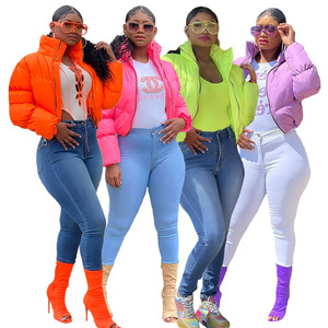 Winter Clothes Womens Plus Size Coat Solid Puffer Jackets Women Zipper Down Jacket Warm Lounge Wear Ladies Cropped Winter Jacket