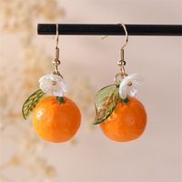 Europese Amerikaanse oranje fruit hanger hars manchetknopen meisjes modieuze accessoires