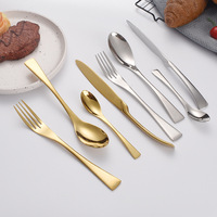 KAYA – Nouveaux ensembles de couverts modernes en acier inoxydable 18/8 argent et or de haute qualité pour restaurant, couteau de table, fourchette, cuillère à thé pour mariage et hôtel