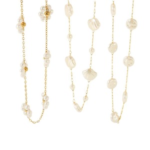 สร้อยคอมุกผู้หญิง ชุบทอง 18k เหล็กไทเทเนียม สไตล์บาโรก ดีไซน์ลายดอกไม้ สำหรับใส่ทุกวัน - Product Image 5