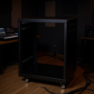 Gabinete de rack de componentes de 19 pulgadas y 12U para equipos de DJ, montaje de audio y video, portátil, de pie, metálico. - Product Image 2