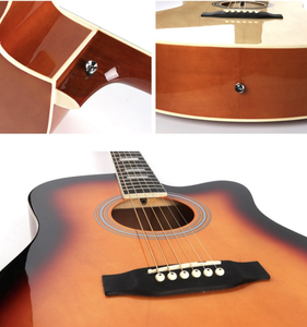 Kit de <span class=keywords><strong>guitare</strong></span> acoustique pour débutants, taille <span class=keywords><strong>junior</strong></span> 3/4, entièrement en bois, finition naturelle brillante, comprend accessoires, étui, accordeur et leçons, <span class=keywords><strong>guitare</strong></span> de 41 pouces - Product Image 4