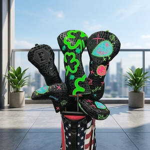 Fundas para Palos de Golf con Textura de Cocodrilo Clover, Fundas Protectoras de Cuero PU Duraderas para Palos de Golf, Fundas Personalizadas con Bordado - Product Image 5