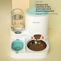 Distributeur automatique tout-en-un de nourriture et d'eau pour chats et chiens (plastique)