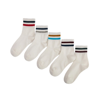 Chaussettes d'écolier à rayures BX-F0141 Chaussettes athlétiques blanches personnalisées