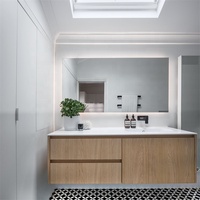Meuble-lavabo en bois durable au design moderne personnalisé Meuble-lavabo à la mode à prix abordable avec miroir