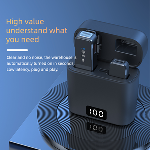 Nouveau Mini micro-cravate Lavalier sans fil, 2.4G, une traînée, deux à faible latence, pour iPhone, Android, diffusion en direct - Product Image 2