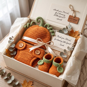 Ensemble de costumes de citrouille au crochet pour nouveau-né, chapeau, pantalon, chaussettes, tenue de séance photo tricotée, unisexe - Product Image 3